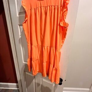 Vibrant Orange Sleeveless Dress